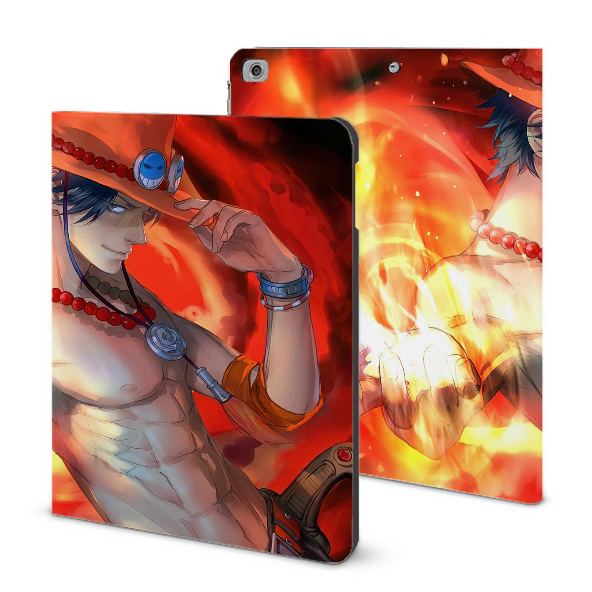 （画像用） ワンピース ONE PIECE IPad ケース ブック型 PUレザー TPU 耐衝撃 軽量 薄型 ペン収納なし 全面保護 IPad 各モデル対応